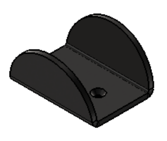 Guide d'onglet inférieur noir en forme de T pour porte coulissante